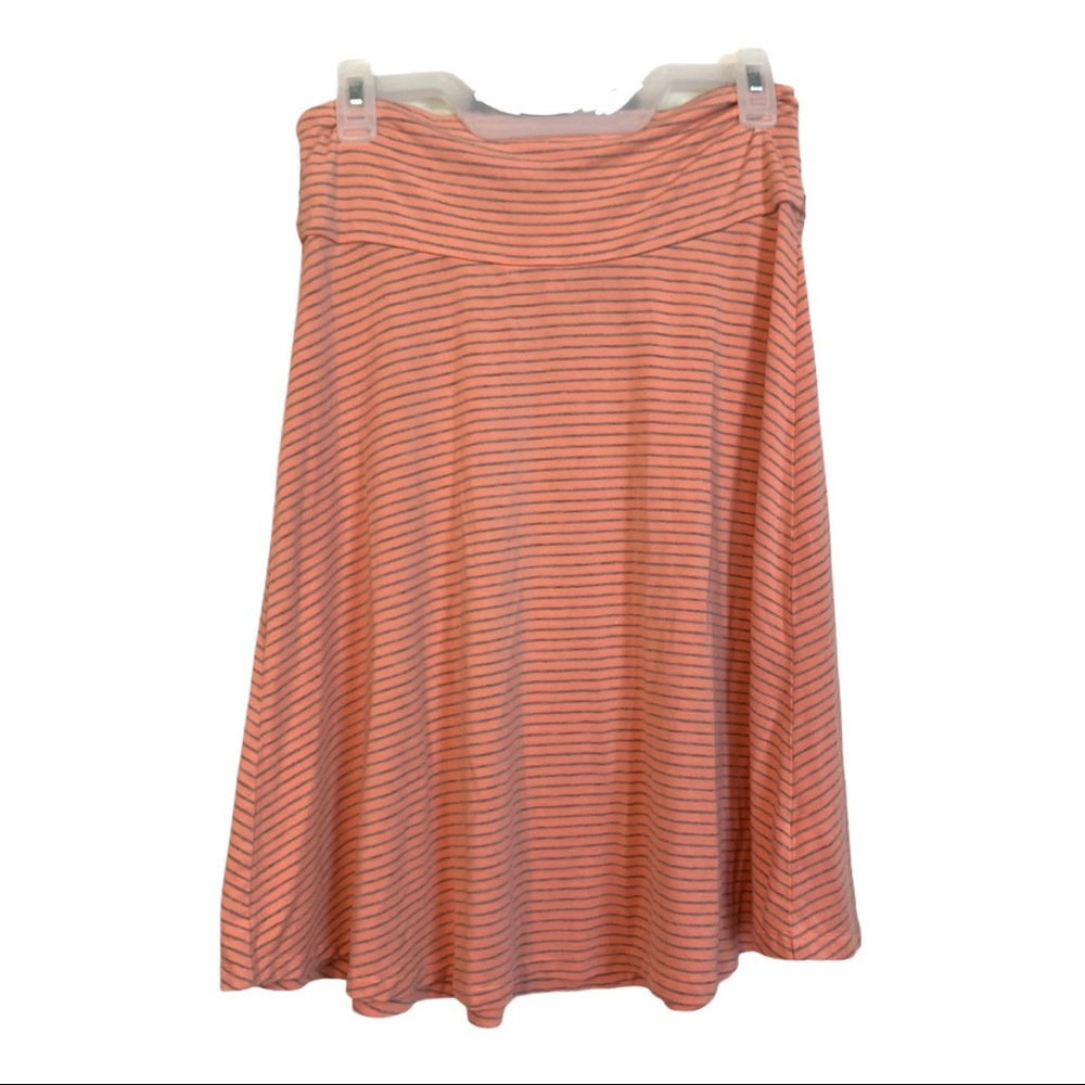Gap Pink and Grey Striped Knit Skirt, Size Medium